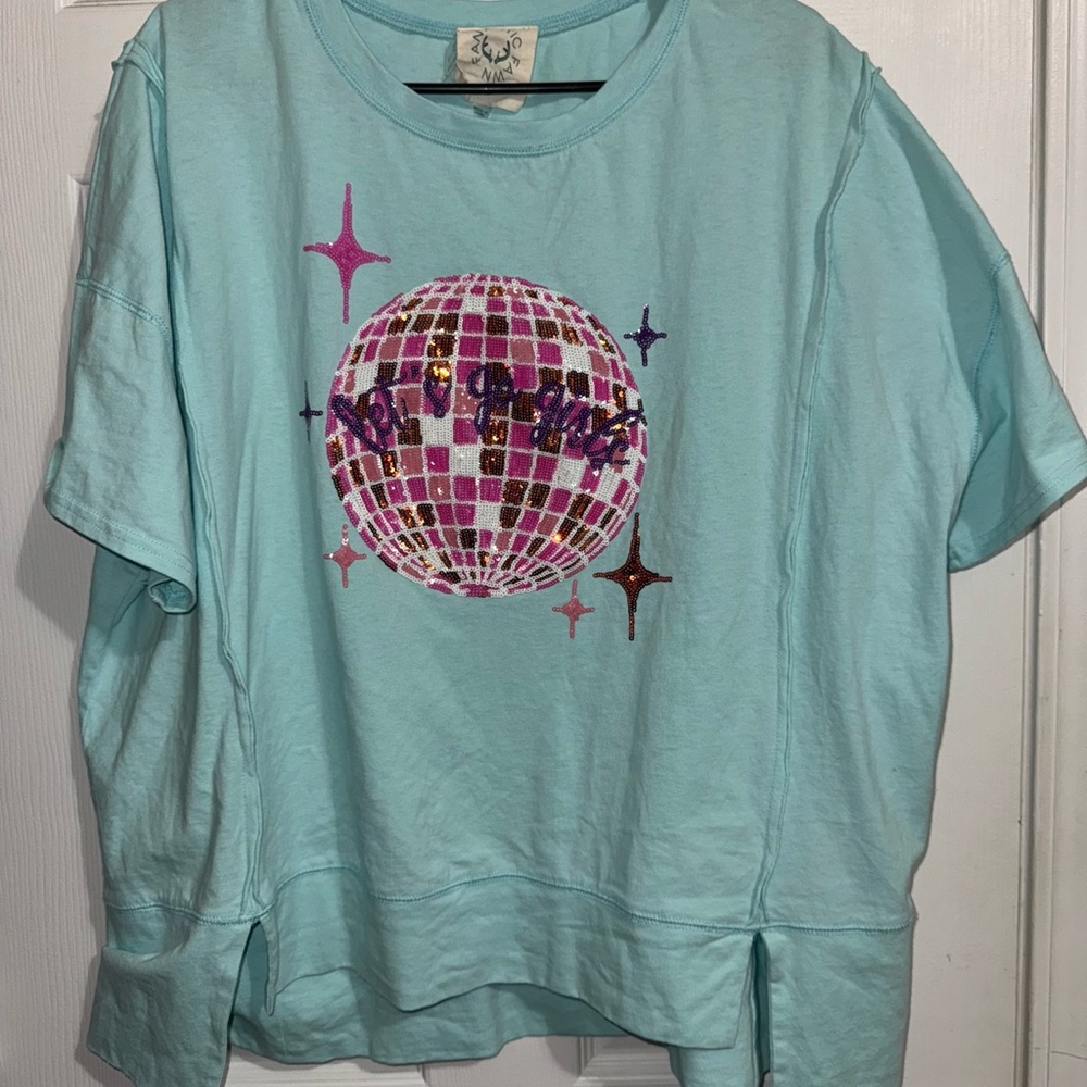 Let’s Go Girls Sequin Graphic Tee by Fantastic Fawn - Picture 3 of 5